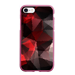 Чехол iPhone 7/8 матовый Серо-красная абстракция, цвет: 3D-малиновый