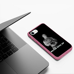 Чехол iPhone 7/8 матовый Never give up, цвет: 3D-малиновый — фото 2