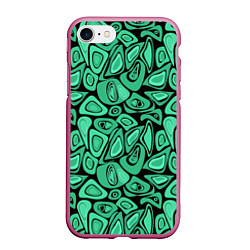Чехол iPhone 7/8 матовый Зеленый абстрактный узор