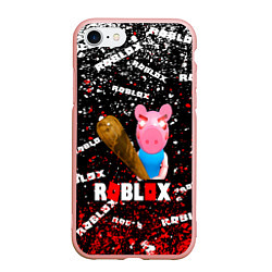 Чехол iPhone 7/8 матовый Roblox piggyСвинка Пигги, цвет: 3D-светло-розовый