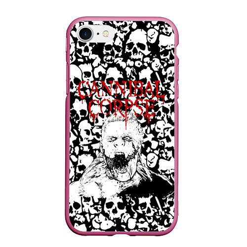 Чехол iPhone 7/8 матовый Cannibal Corpse Труп Каннибала Z / 3D-Малиновый – фото 1