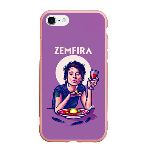 Чехол iPhone 7/8 матовый ZEMFIRA арт ужин / 3D-Светло-розовый – фото 1