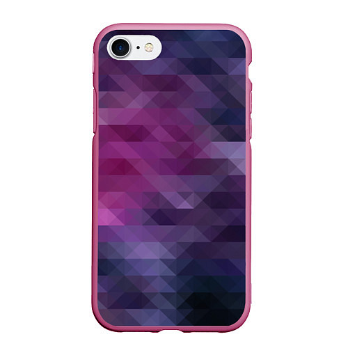 Чехол iPhone 7/8 матовый Фиолетово-бордовый узор / 3D-Малиновый – фото 1