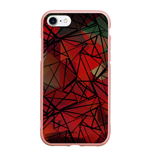 Чехол iPhone 7/8 матовый Абстрактный геометрический / 3D-Светло-розовый – фото 1
