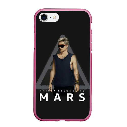 Чехол iPhone 7/8 матовый Джаред Лето Jared Leto Z / 3D-Малиновый – фото 1