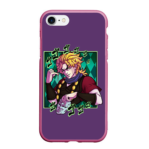 Чехол iPhone 7/8 матовый Dio Brando JoJo / 3D-Малиновый – фото 1