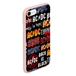 Чехол iPhone 7/8 матовый AC DC LOGOBOMBING, цвет: 3D-светло-розовый — фото 2