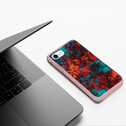 Чехол iPhone 7/8 матовый Текстура камня, цвет: 3D-светло-розовый — фото 2