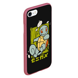 Чехол iPhone 7/8 матовый Пузырьки Сквиртла, цвет: 3D-малиновый — фото 2