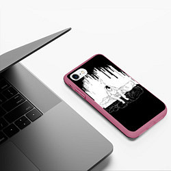 Чехол iPhone 7/8 матовый РАБОТА ДОМ ДЕНЬ СУРКА, цвет: 3D-малиновый — фото 2