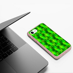 Чехол iPhone 7/8 матовый Неоновый полосатый узор, цвет: 3D-светло-розовый — фото 2