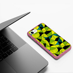 Чехол iPhone 7/8 матовый Гранжевый яркий зеленый, цвет: 3D-малиновый — фото 2