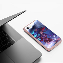 Чехол iPhone 7/8 матовый Genshin Impact Геншин Импакт спина Z, цвет: 3D-светло-розовый — фото 2