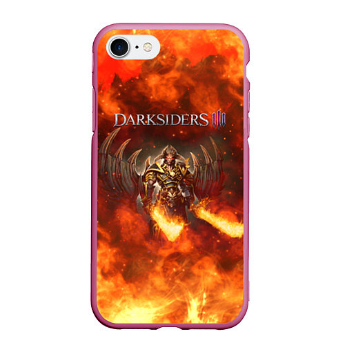 Чехол iPhone 7/8 матовый Darksiders 3 Гнев Войны 3 Z / 3D-Малиновый – фото 1