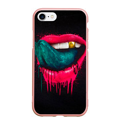Чехол iPhone 7/8 матовый Ядовитый поцелуй, цвет: 3D-светло-розовый