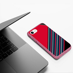 Чехол iPhone 7/8 матовый Абстрактный асимметричный, цвет: 3D-малиновый — фото 2