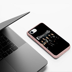 Чехол iPhone 7/8 матовый Рок группа Кукрыниксы, цвет: 3D-светло-розовый — фото 2
