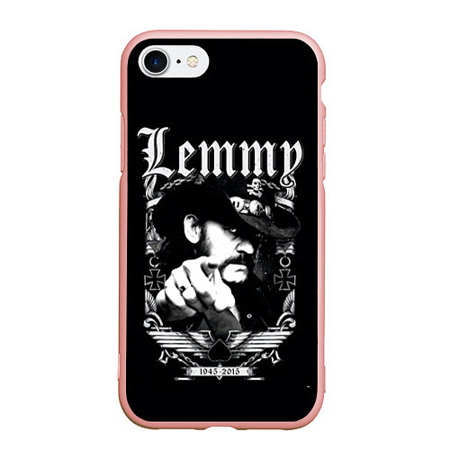 Чехол iPhone 7/8 матовый RIP Lemmy / 3D-Светло-розовый – фото 1