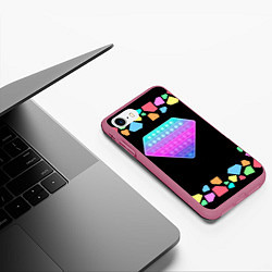 Чехол iPhone 7/8 матовый POP IT DIAMOND, цвет: 3D-малиновый — фото 2