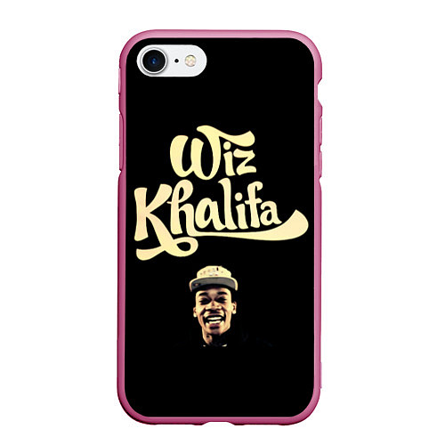 Чехол iPhone 7/8 матовый Wiz Khalifa / 3D-Малиновый – фото 1