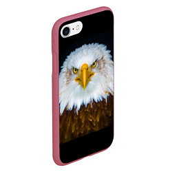 Чехол iPhone 7/8 матовый Белоголовый орлан, цвет: 3D-малиновый — фото 2
