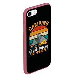 Чехол iPhone 7/8 матовый Camping, цвет: 3D-малиновый — фото 2