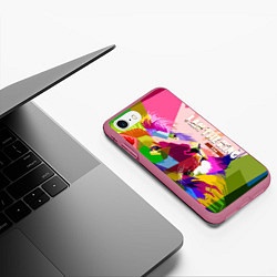 Чехол iPhone 7/8 матовый I am the lion king, цвет: 3D-малиновый — фото 2