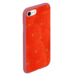 Чехол iPhone 7/8 матовый ЗОЛОТЫЕ ХРИЗАНТЕМЫ ПАТТЕРН, цвет: 3D-малиновый — фото 2