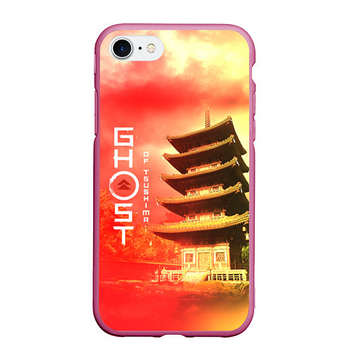 Чехол iPhone 7/8 матовый Ghost of Tsushima Призрак Цусимы Z / 3D-Малиновый – фото 1
