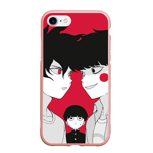 Чехол iPhone 7/8 матовый Mob psycho 100 Моб Психо 100 Z / 3D-Светло-розовый – фото 1