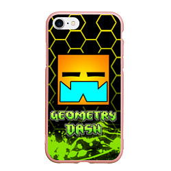 Чехол iPhone 7/8 матовый Geometry Dash Классика, цвет: 3D-светло-розовый