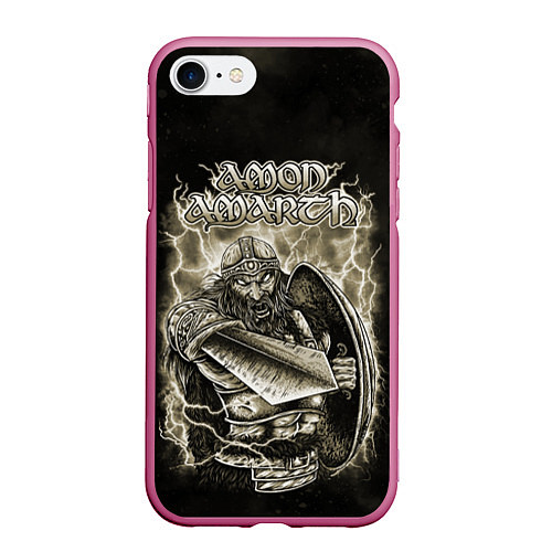 Чехол iPhone 7/8 матовый Amon Amarth / 3D-Малиновый – фото 1