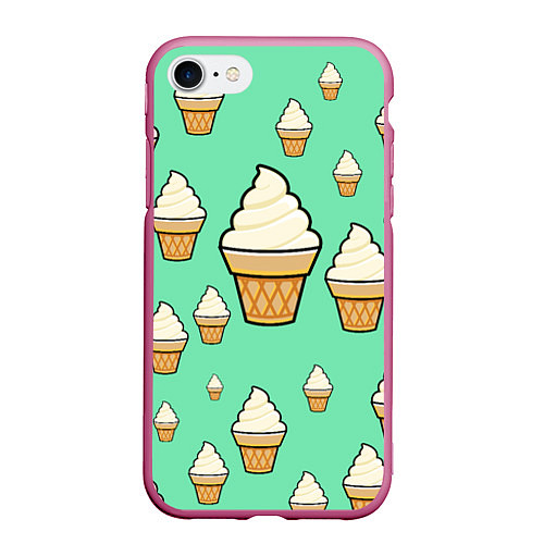 Чехол iPhone 7/8 матовый Мороженое - Ice Cream Party / 3D-Малиновый – фото 1