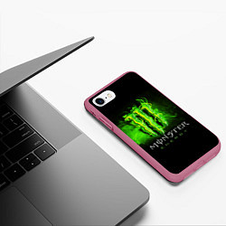 Чехол iPhone 7/8 матовый MONSTER ENERGY NEON НЕОН, цвет: 3D-малиновый — фото 2