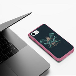 Чехол iPhone 7/8 матовый Мотосервис, цвет: 3D-малиновый — фото 2