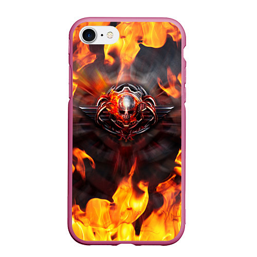 Чехол iPhone 7/8 матовый FIRE GEARS OF WAR ПОСТЕР В ОГНЕ Z / 3D-Малиновый – фото 1