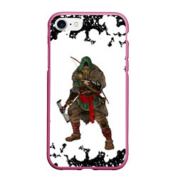 Чехол iPhone 7/8 матовый ASSASSINS CREED VALHALLA спина Z, цвет: 3D-малиновый