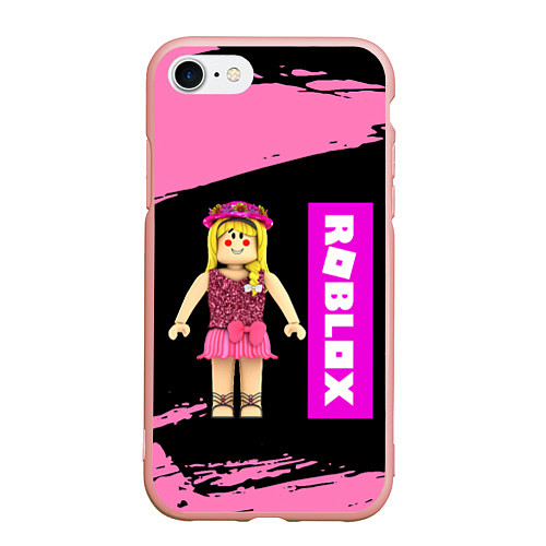 Чехол iPhone 7/8 матовый BARBIE ROBLOX РОБЛОКС Z / 3D-Светло-розовый – фото 1