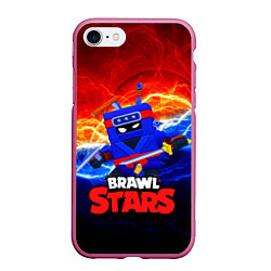 Чехол iPhone 7/8 матовый ЭШ НИНДЗЯ Ash Brawl Stars, цвет: 3D-малиновый