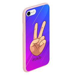 Чехол iPhone 7/8 матовый ВСЕМ МИР PEACE Z, цвет: 3D-светло-розовый — фото 2