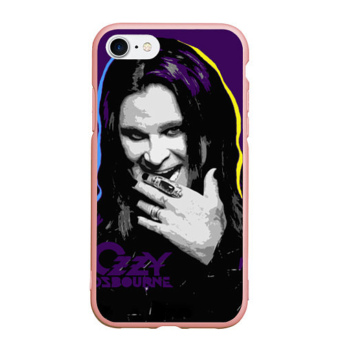 Чехол iPhone 7/8 матовый Ozzy Osbourne, Оззи Осборн / 3D-Светло-розовый – фото 1