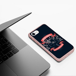 Чехол iPhone 7/8 матовый Скелет механик, цвет: 3D-светло-розовый — фото 2
