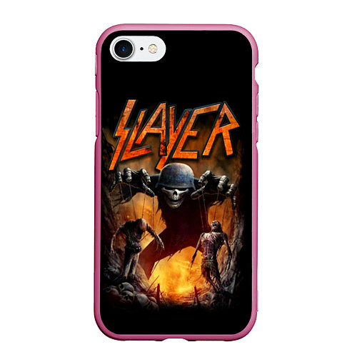 Чехол iPhone 7/8 матовый Slayer / 3D-Малиновый – фото 1