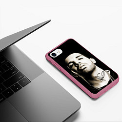 Чехол iPhone 7/8 матовый Дрейк, цвет: 3D-малиновый — фото 2