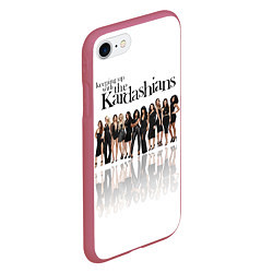 Чехол iPhone 7/8 матовый Сестры Дженнер и Кардашьян, цвет: 3D-малиновый — фото 2