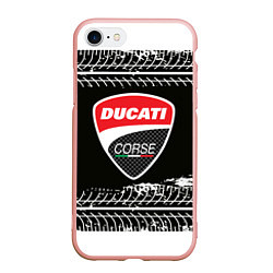 Чехол iPhone 7/8 матовый Ducati Дукати Z, цвет: 3D-светло-розовый