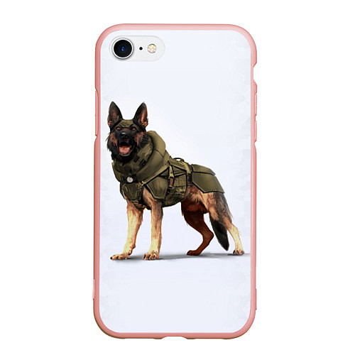 Чехол iPhone 7/8 матовый Служебная собака К9 K9 / 3D-Светло-розовый – фото 1