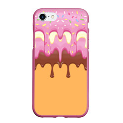 Чехол iPhone 7/8 матовый Мороженое Ice Scream Z, цвет: 3D-малиновый