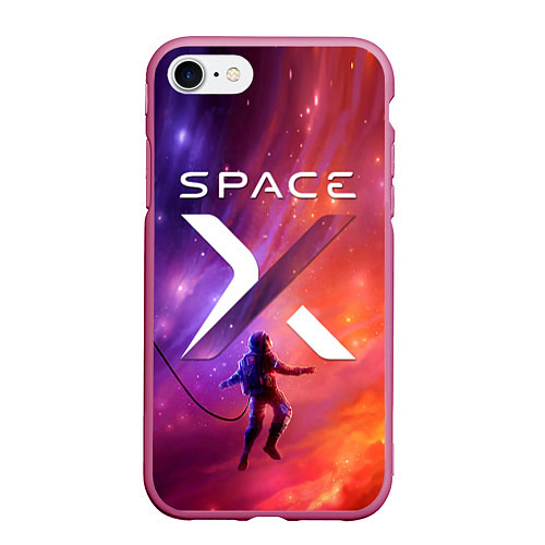 Чехол iPhone 7/8 матовый Space X / 3D-Малиновый – фото 1