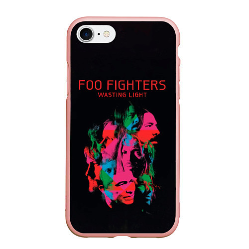 Чехол iPhone 7/8 матовый Wasting Light - Foo Fighters / 3D-Светло-розовый – фото 1